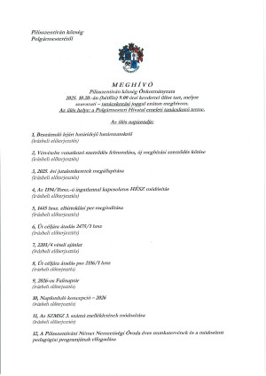 Meghívó testületi ülésre - 2025. 10. 20.
