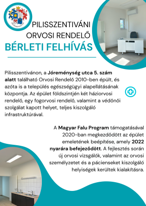 Bérelhető rendelőhelyiségek Pilisszentivánon