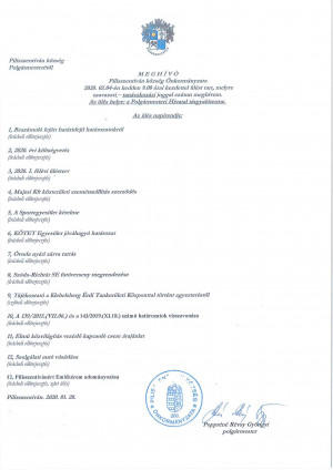 Meghívó testületi ülésre - február 4.
