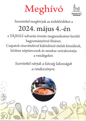 Hagyományőrző főzés a Nyugdíjas Egyesület szervezésében