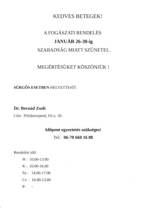 Szabadság a pilisszentiváni fogászati rendelőben