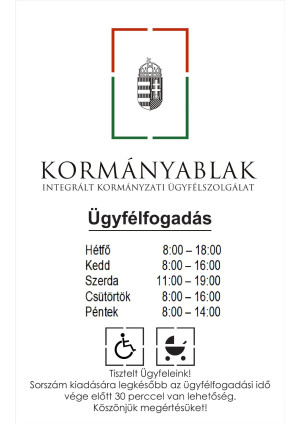 Pest Vármegyei Kormányhivatal Pilisvörösvári Járási Hivatala - jelenleg érvényes nyitvatartás