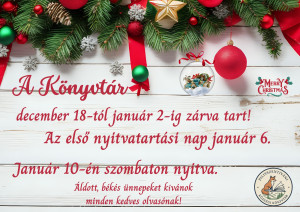 Könyvtár - Karácsonyi nyitvatartás