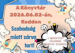 A Könyvtár június 2-án zárva tart