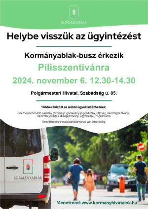 Kormányablak busz érkezik november 6-án