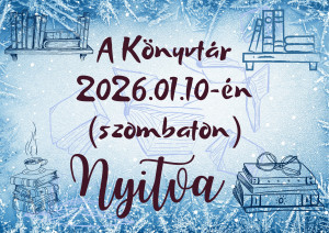 A könyvtár január 10-én (szombaton) nyitva tart