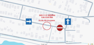 Félpályás útzár